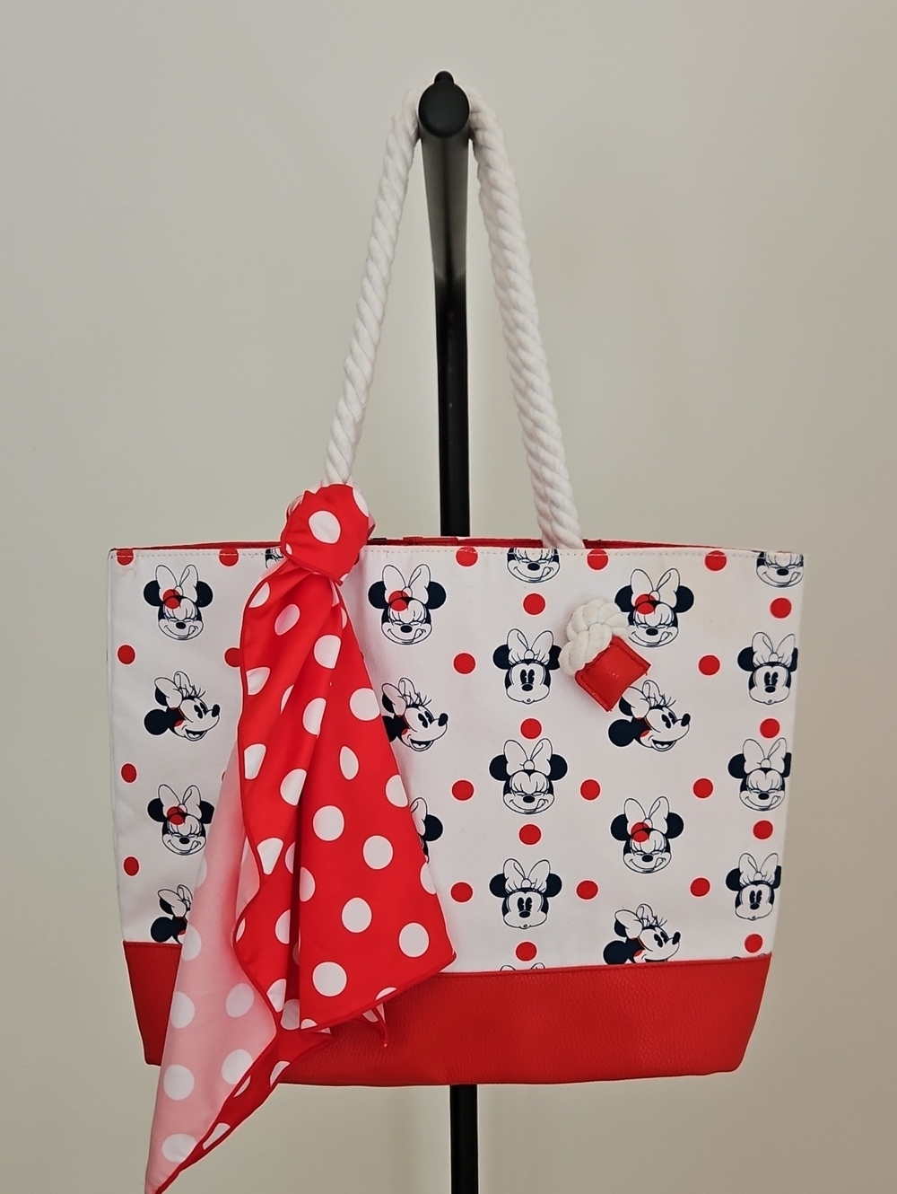 Disney Red and White Polka Dot Minnie Mouse Tote Bage